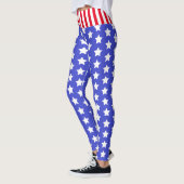Étoiles et rayures USA personnalisées Leggings (Gauche)