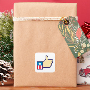 Étoiles Et Stripes Pouce Vers Le Haut Sticker Carr