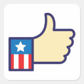 Étoiles Et Stripes Pouce Vers Le Haut Sticker Carr (Devant)