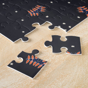 Étoiles Et Unique Motif Spacship Jigsaw Puzzle