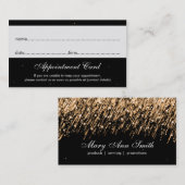 Étoiles filantes d'or de carte de rendez-vous (Devant / Derrière)