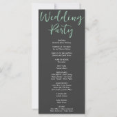 Étoiles Filantes Vertes Programme de Mariage Gris (Dos)