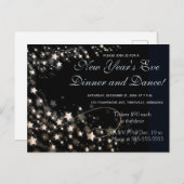 Étoiles flottantes dorées modifiables Invitation (Devant / Derrière)