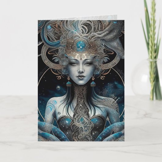 Étoiles, Galaxie, Carte de vœux de femme (Devant)