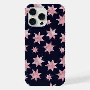 Étoiles glamour rose girly sur ciel bleu nuit