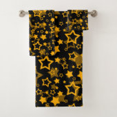 Étoiles Jaune Doré Pailleté Design (En situation)