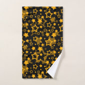Étoiles Jaune Doré Pailleté Design (Serviette à main)