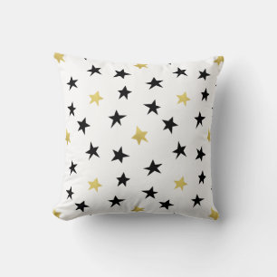 Étoiles joueuses - Coussin noir et or