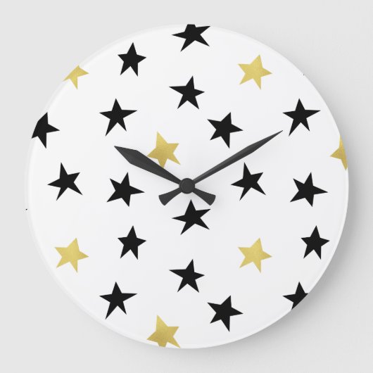 Étoiles joueuses - Horloge noire et or (Recto)