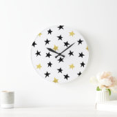 Étoiles joueuses - Horloge noire et or (Maison)