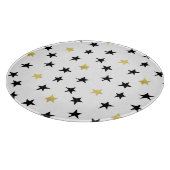 Étoiles joueuses - Planche à découper noir et or (Coin)