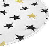 Étoiles joueuses - Planche à découper noir et or (Coin)