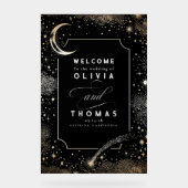 Étoiles Lune Celestial Black Mariage Affiche de bi (Recto)
