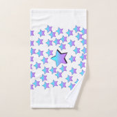 Étoiles Mélangées Violet + Bleu (Serviette à main)