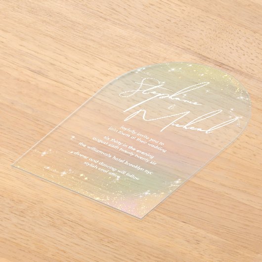 Étoiles Moderne Mariage Acrylique Invitation (Poser)