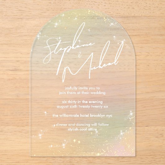 Étoiles Moderne Mariage Acrylique Invitation (Recto)