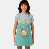 Étoiles Monogramme de tortue sur tablier bleu (Insitu)