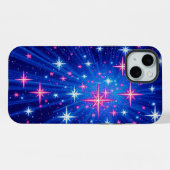 Étoiles Multi Brillantes avec Rayons Bleus Mobile (Verso Horizontal)