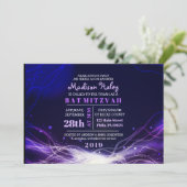 ÉTOILES NÉON ÉCLAIRANTES Invitation Bat Mitzvah Vi (Debout devant)