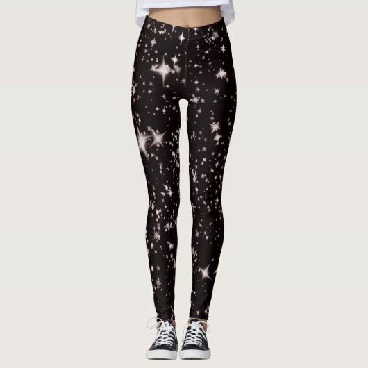 étoiles noir leggings de nuit (Devant)