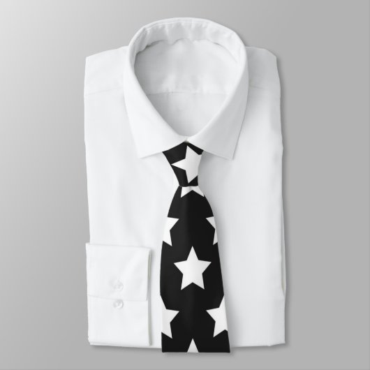Étoiles noires et blanches Cravate rétro (Attaché)