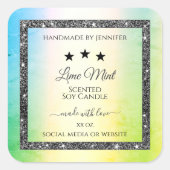 Etoiles Parties scintillant argent Étiquettes prod (Devant)