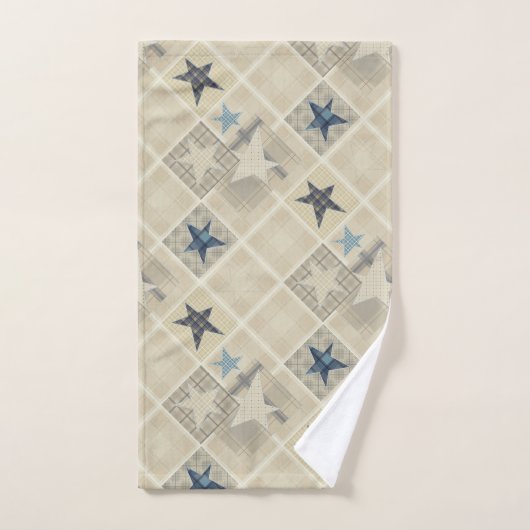 Etoiles, patchwork, ensemble de serviettes de bain (Serviette à main)