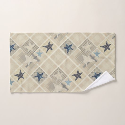 Etoiles, patchwork, ensemble de serviettes de bain (Serviette à main)