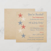 Étoiles patriotiques 4 juillet Invitation (Devant / Derrière)