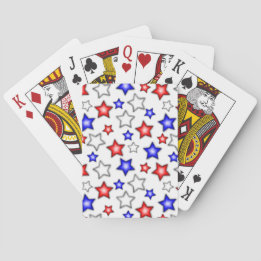 Étoiles Patriotiques - Cartes à Jouer Blanches