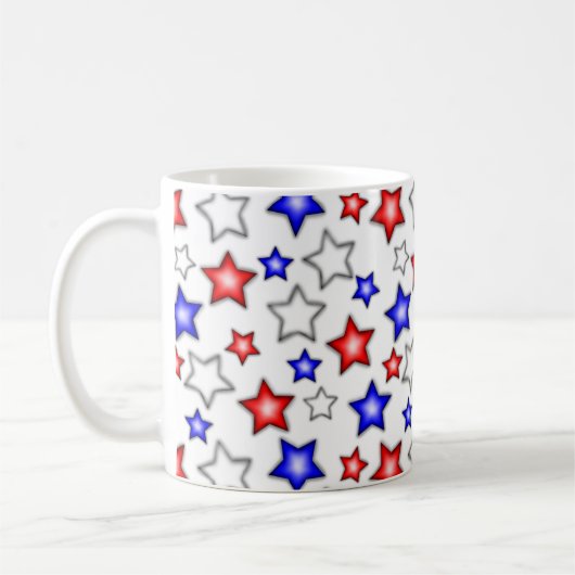 Étoiles Patriotiques - Mug Café Blanc (Gauche)