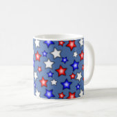 Étoiles Patriotiques - Mug Café Bleu (Devant droit)