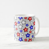 Étoiles Patriotiques - Mug Café Gris Clair (Devant droit)