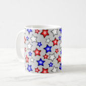 Étoiles Patriotiques - Mug Café Gris Clair (Devant gauche)