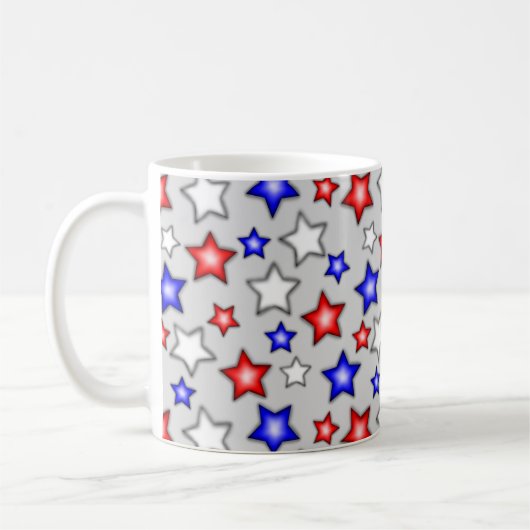 Étoiles Patriotiques - Mug Café Gris Clair (Gauche)