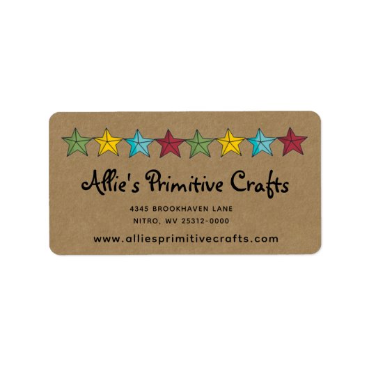 Étoiles primitives sur Kraft Étiquette d'expéditio (Devant)