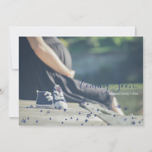 Étoiles Prochainement Baby Faire-part (Devant)