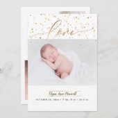 Étoiles rayées, Faire-part de naissance+Merci (Devant / Derrière)