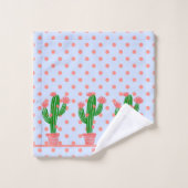 Étoiles, rayures, pois et cactus de corail (Gant de toilette)