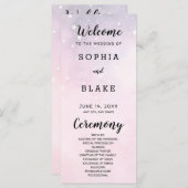 Étoiles rose et violet Programme de mariage célest (Devant / Derrière)