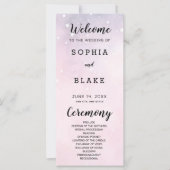 Étoiles rose et violet Programme de mariage célest (Devant)