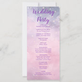 Étoiles rose et violet Programme de mariage célest (Dos)