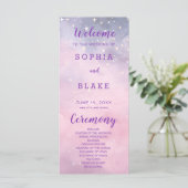 Étoiles rose et violet Programme de mariage célest (Debout devant)