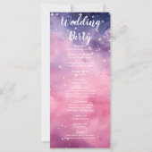 Étoiles rose et violet Programme de mariage célest (Dos)
