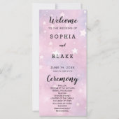 Étoiles rose et violet Programme de mariage célest (Devant)