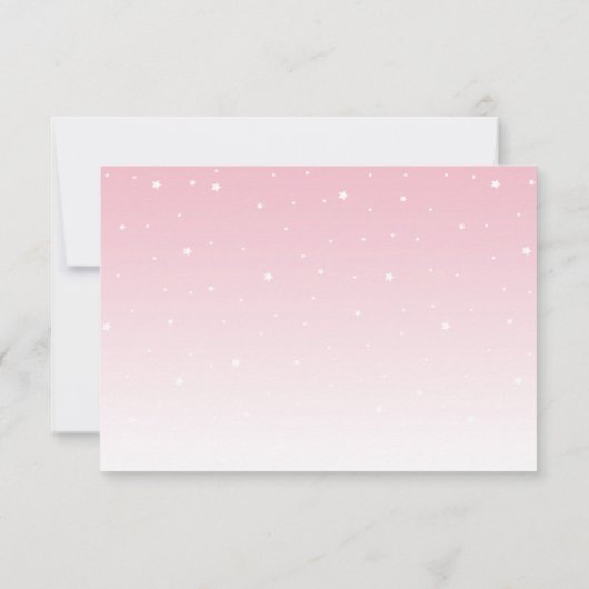 étoiles rose lune fille douche bébé invitations (Dos)