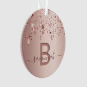 Étoiles roses en or rose vif monogramme goutte à g (devant)