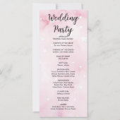 Étoiles roses et blanches Programme de mariage cél (Dos)