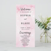 Étoiles roses et blanches Programme de mariage cél (Debout devant)