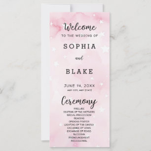 Étoiles roses et blanches Programme de mariage cél